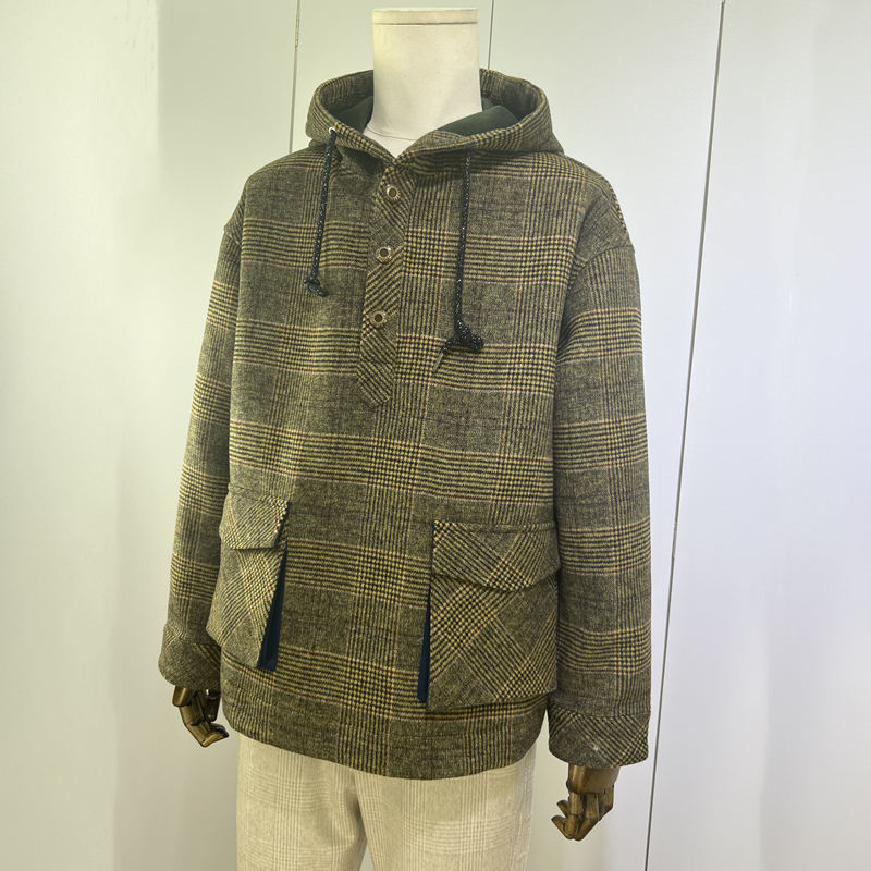 美利奴秋冬双层精梳羊毛帽衫