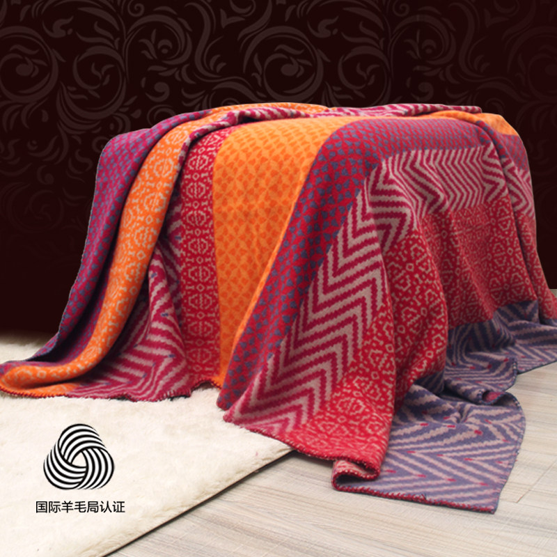 澳洲羊毛复古软糯提花单人床上旅行盖毯沙发毯午睡冬季保暖羊毛毯,床上用品,休闲毯/毛毯/绒毯,淘宝优惠券,粉丝福利购,淘宝优惠卷