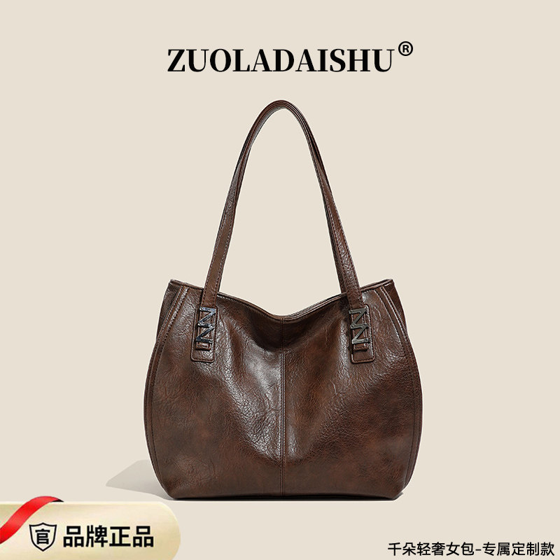 2026年新款大容量女包气质百搭单肩包多隔层软皮手提包通勤托特包