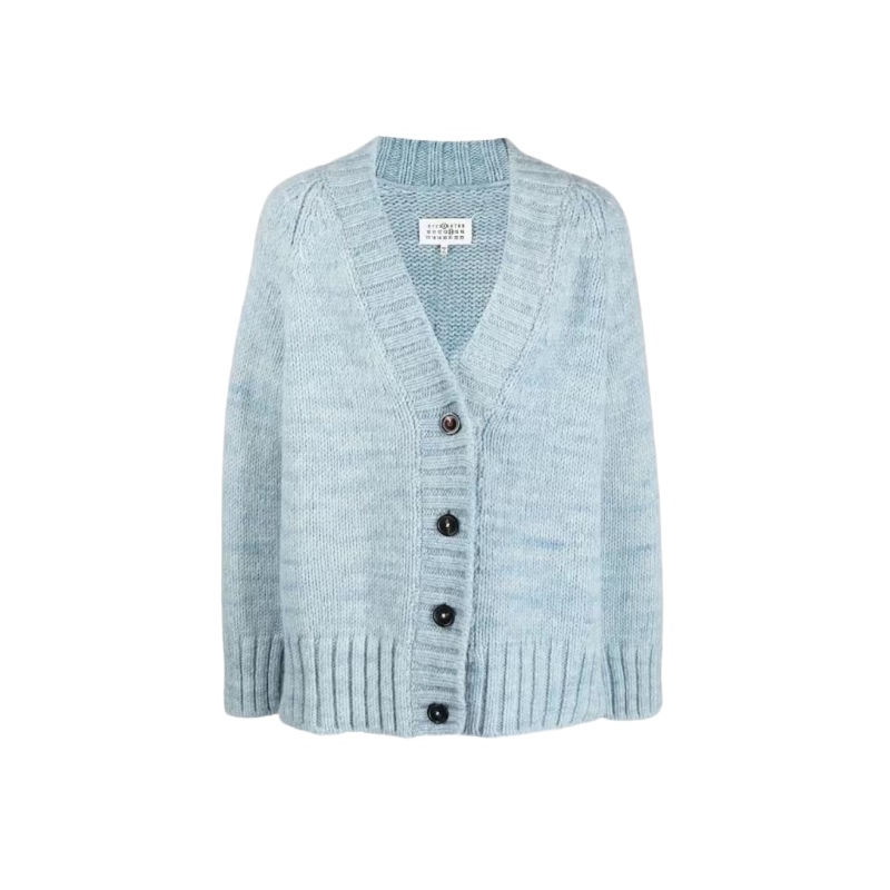 Мужской свитер с V-образным вырезом и плетением из конопли Maison Margiela mm6