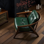 北美黑胡桃实木单人沙发椅设计意式 真皮休闲椅高端客厅家具扶手椅