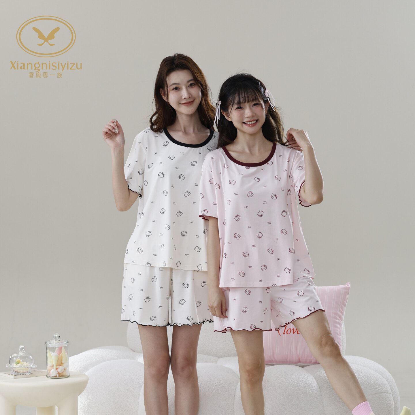 香旎思一族女夏纯棉莫代尔家居服