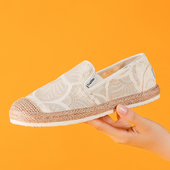 汤姆斯女鞋 防滑一脚蹬蕾丝镂空网鞋 2025夏季 Tt&Mm 小香风渔夫鞋 女