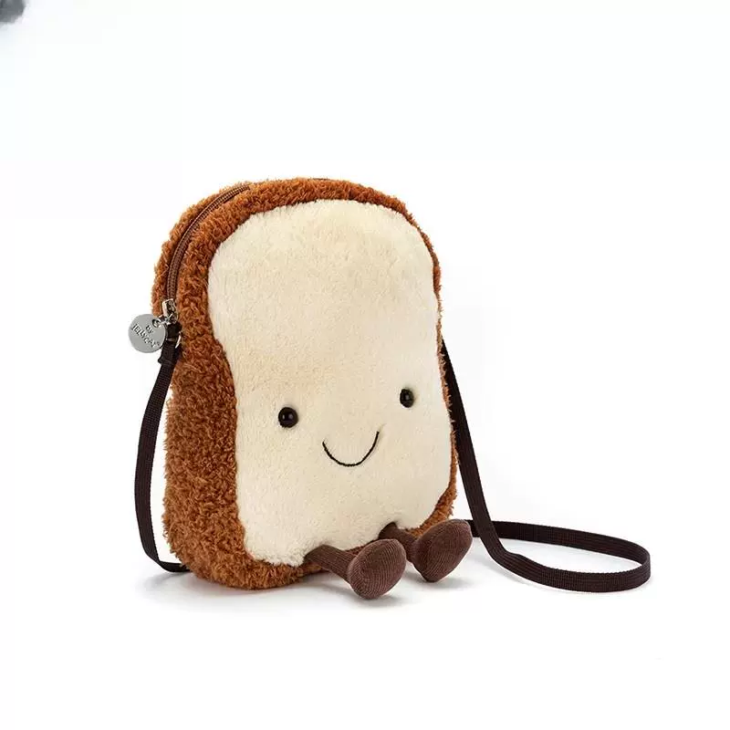 英国Jellycat趣味吐司包斜挎毛绒玩偶柔软舒适送女生超萌少女风