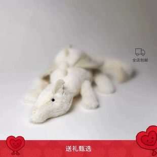 英国Jellycat白龙白色雪龙毛绒玩偶可爱安抚娃娃新年礼物生日礼物