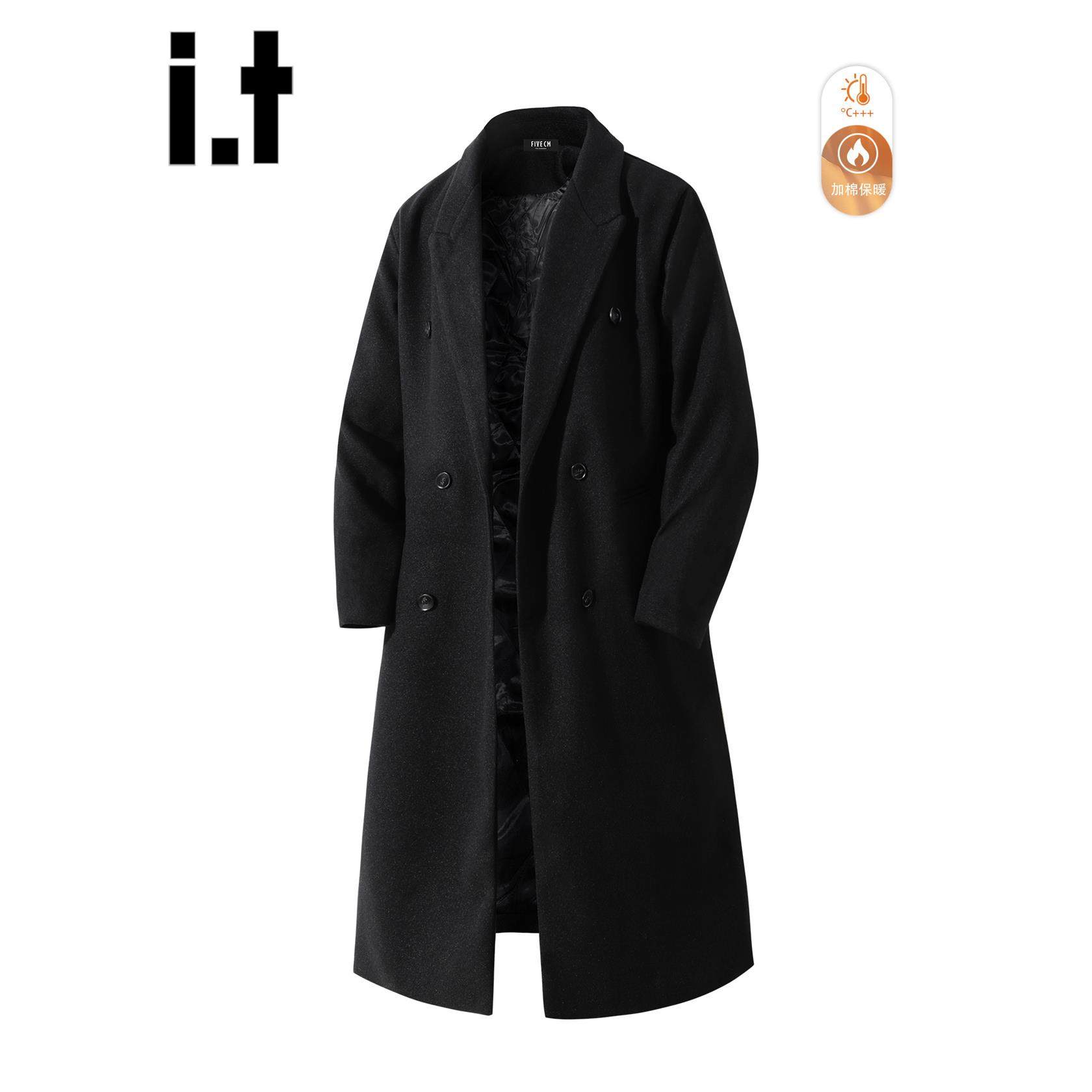 官方正品Mrakeai Kyyds MK黑色夹棉加厚长款毛呢大衣男女款2025冬,男装,毛呢大衣,淘宝优惠券,粉丝福利购,淘宝优惠卷