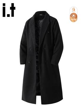 官方正品Mrakeai Kyyds MK黑色夹棉加厚长款毛呢大衣男女款2025冬