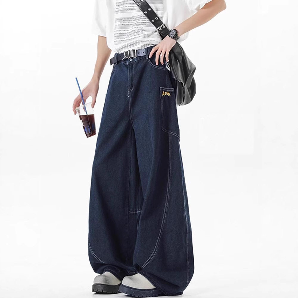 官方正品Mrakeai Kyyds MK美式复古大口袋弯刀牛仔裤男款夏季拼接