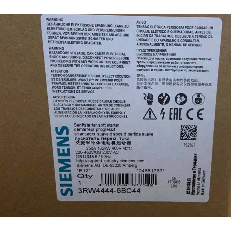 西门子sirius 软起动器400v时的值356a200kw 3rw4446-6bc44询价