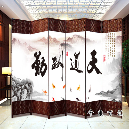 中式布艺屏风隔断墙简约现代简易