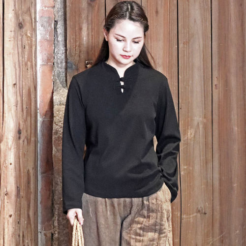 苇素纯棉不起球不变形中式t恤