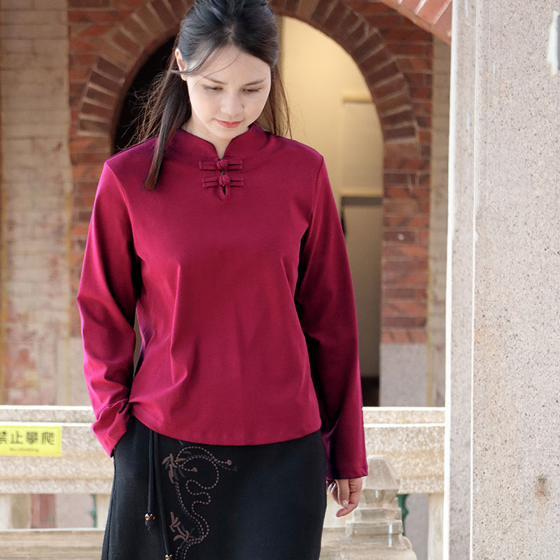 苇素不变形不起球纯棉中式上衣