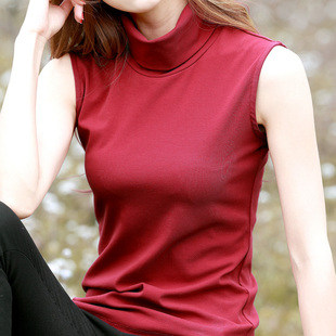 夏天上衣 女装 2025年新款 打底衫 高领无袖 女薄款 背心秋冬内搭春款