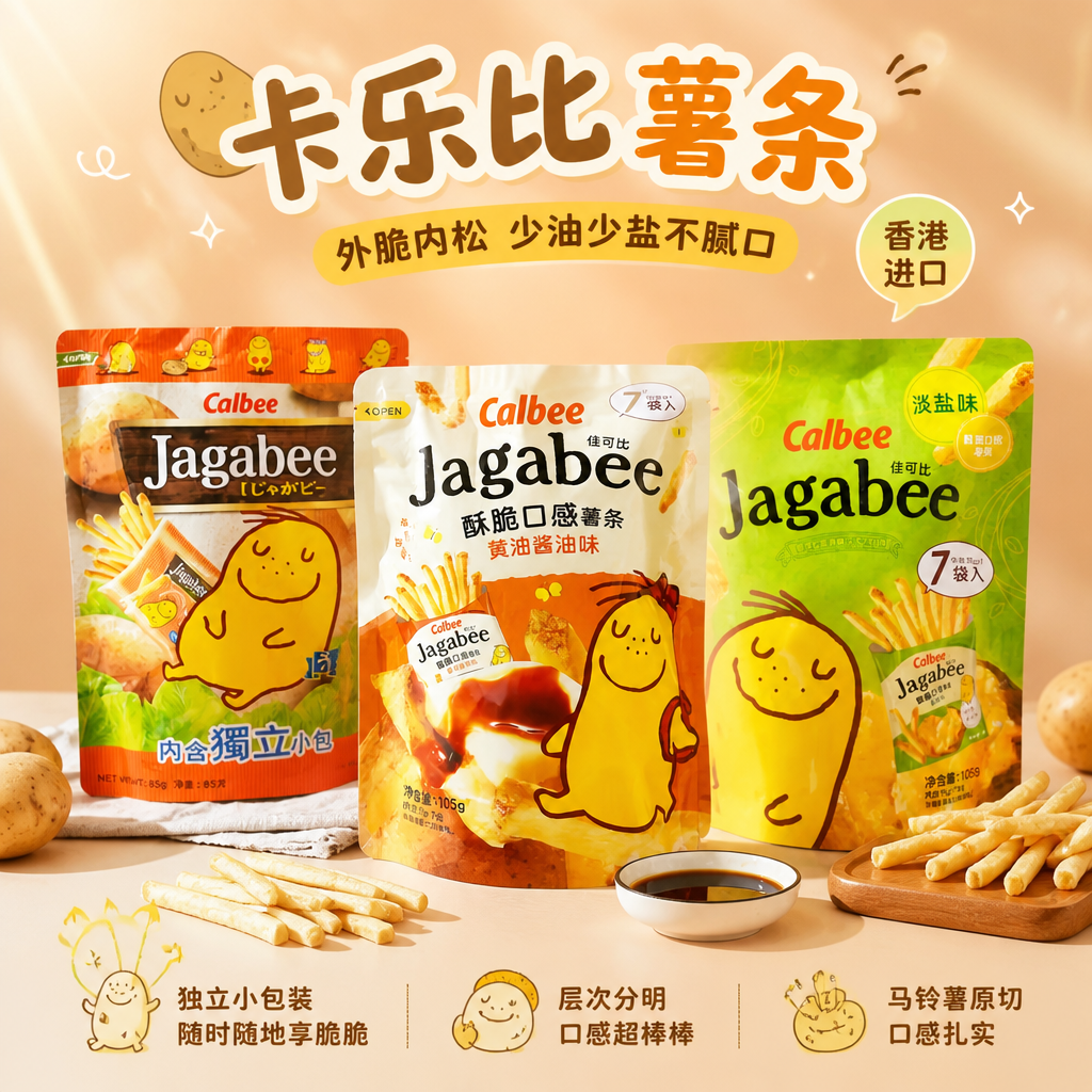 香港版卡乐比Calbee薯条三兄弟袋装薯条多口味独立包装休闲零食