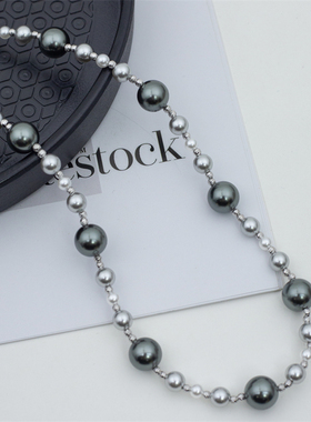 【多啦首饰】人造大溪地仿冷光澳白 设计款拼色 珍珠项链