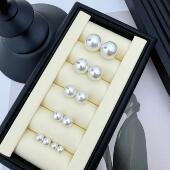 爆款 澳白珍珠耳饰 人造缎面冷光澳白 珍珠耳钉 隐形耳夹