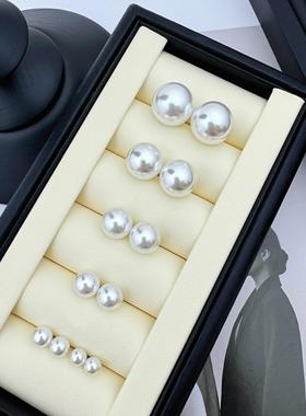 【爆款澳白珍珠耳饰】人造缎面冷光澳白  珍珠耳钉/隐形耳夹