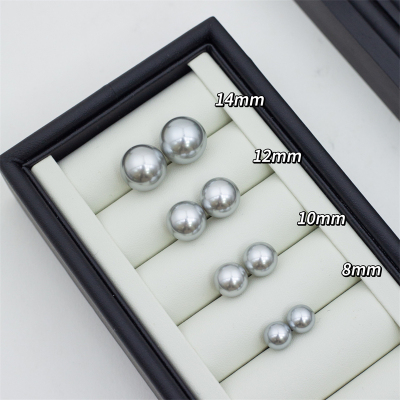 【时尚气质奶灰】人造大溪地奶灰铂金灰 珍珠耳钉/隐形耳夹/耳饰