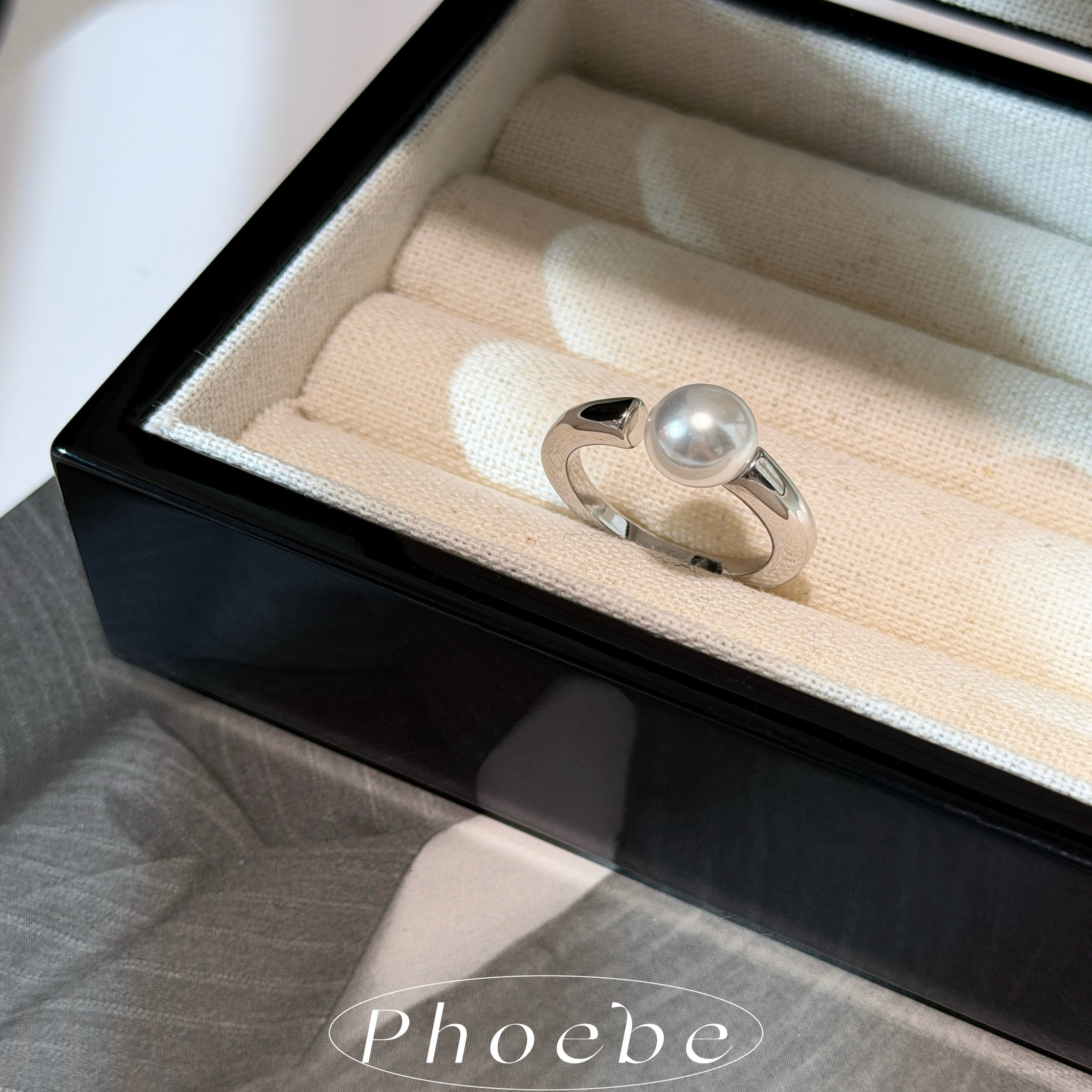 高级极简主义澳白珍珠戒指