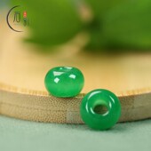 天然巴山翠14 9mm孔5mm辣绿色算盘珠配饰项链DIY隔珠饰品配件J155