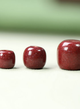 天然原矿朱砂老形桶珠DIY配饰手链项链手工编织材料J150J151J152