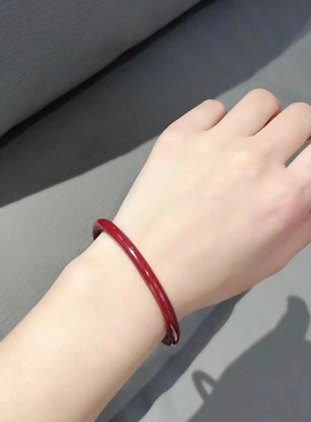 纯天然高含量朱砂细圈叮当镯