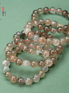 天然水晶发晶手串11mm