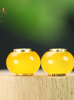 黄色系巴山翠14*11mm孔2.5mm算盘