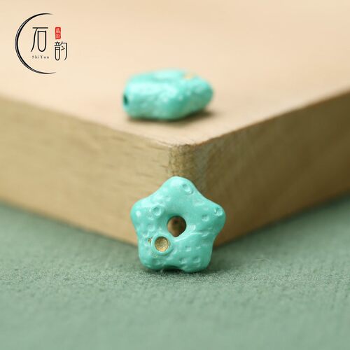 绿松石描金星星扣12mm