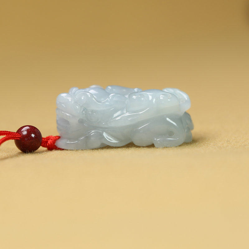 纯天然缅甸翡翠A货红绳小如意招财貔貅吊坠项坠冰透水润高档礼物