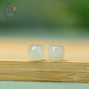 天然和田玉老型珠通孔散珠7--12mm手工DIY手串手链项链挂饰配百搭