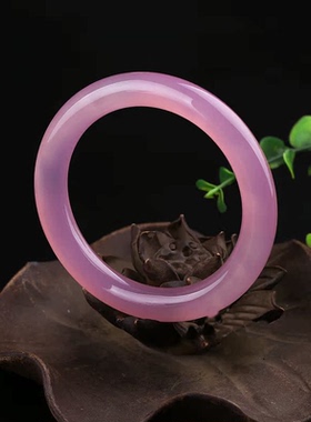 圆条手镯气质百搭女款天然粉玛瑙