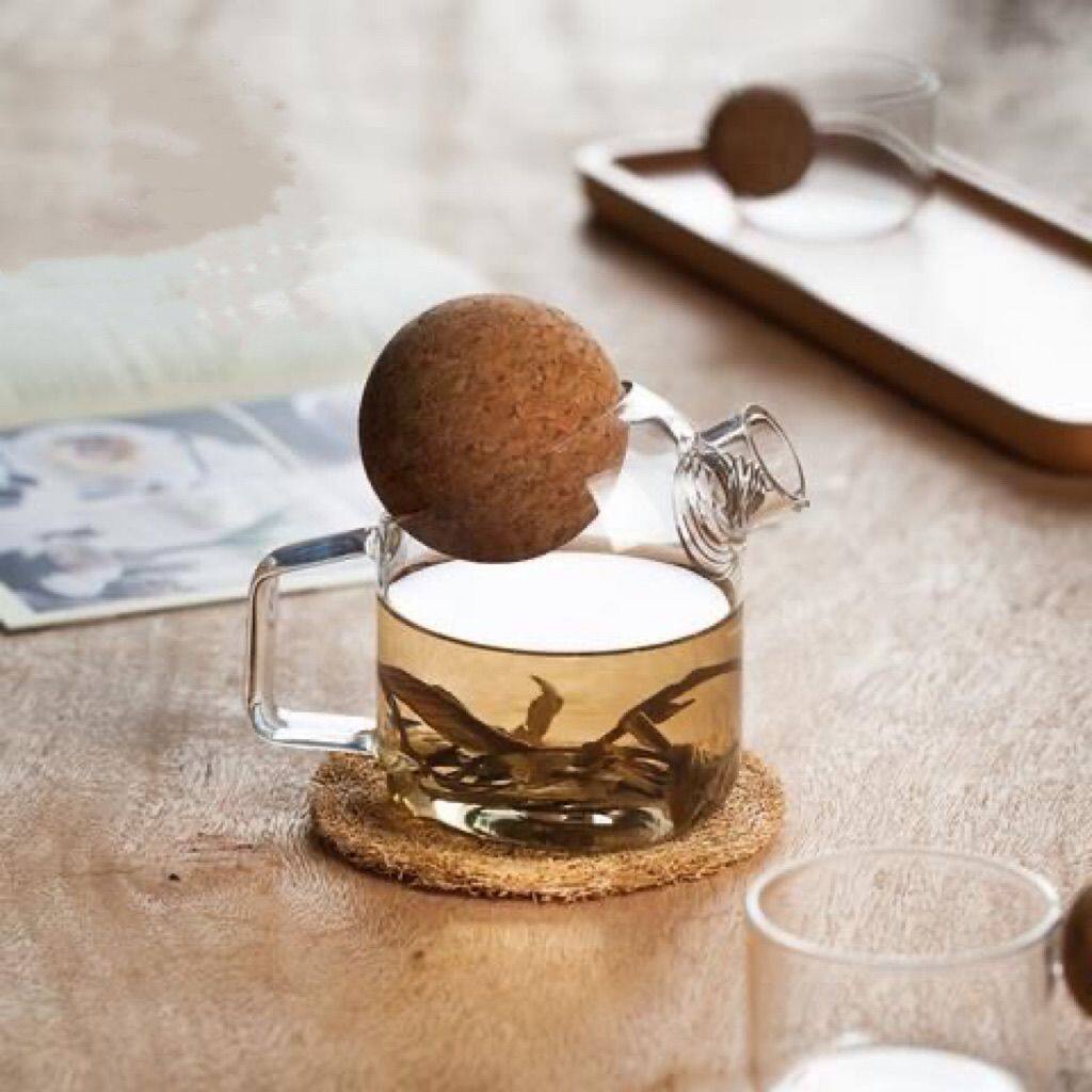 办公室时尚玻璃泡茶壶套装创意简约小花茶壶北欧个性整套茶具透明