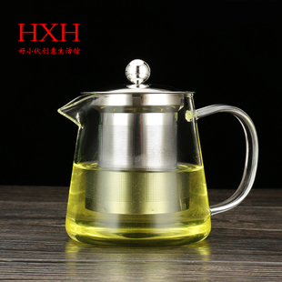 防爆裂 好小伙耐热玻璃不锈钢过滤花茶壶功夫红茶具泡茶杯冲茶器