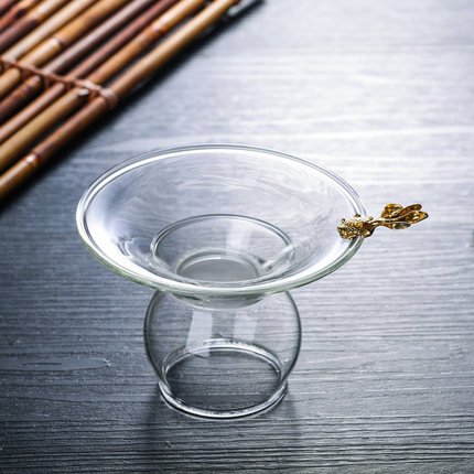 创意耐热玻璃大号茶漏透明茶滤网茶叶滤网过滤器功夫茶具配件茶滤