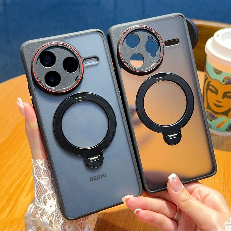 适用红米K80Pro手机壳新款磁吸全包防摔磨砂肤感软壳简约redmiK80保护套带旋转支架网红ins风潮牌高级感外壳