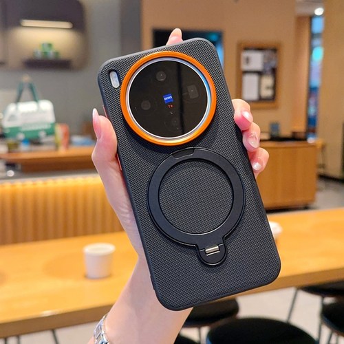 适用vivoX300手机壳新款磁吸全包防摔素皮保护套X300Pro网红ins风磨砂硅胶软壳带旋转支架男士女款外壳高级感