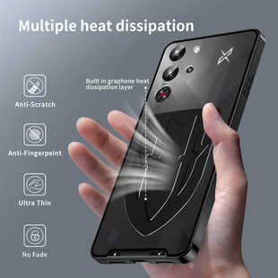 努比亚红魔10pro手机壳玻璃透明新款镜头全包防摔金属边框超薄保护套外壳潮牌网红简约男款散热ins风防指纹壳