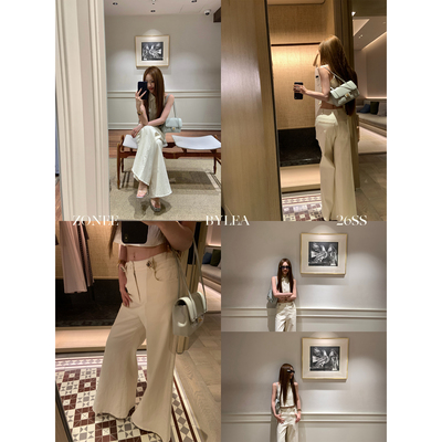 ZONEE/LEA宋亦雯微喇阔腿牛仔裤