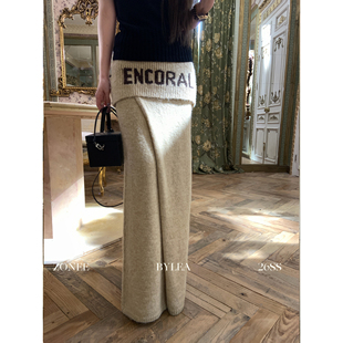 【02/28新品】ZONEE/LEA宋亦雯 法式时髦设计感针织屁帘半身裙女