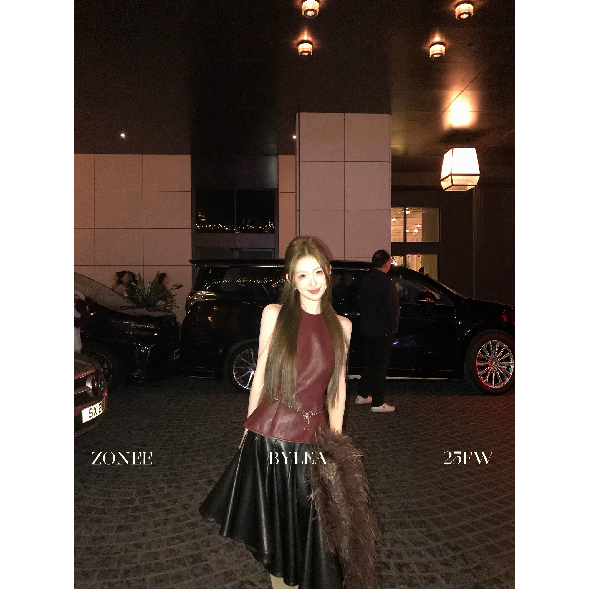 ZONEE/LEA宋亦雯pu皮无袖背心