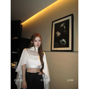 ZONEE/LEA宋亦雯 优雅的代名词 法式凉感天丝斗篷罩衫背心套装女