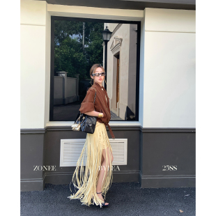 复古原创设计感铜氨醋酸麂皮短外套女 琥珀流光 ZONEE LEA宋亦雯