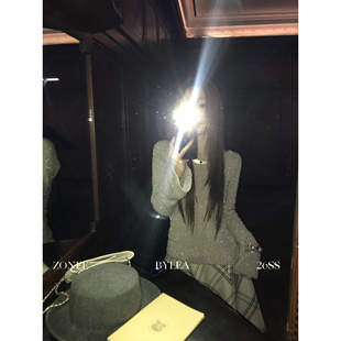 ZONEE/LEA宋亦雯 冬季糖霜 法式设计感定制细闪纱线针织衫上衣女