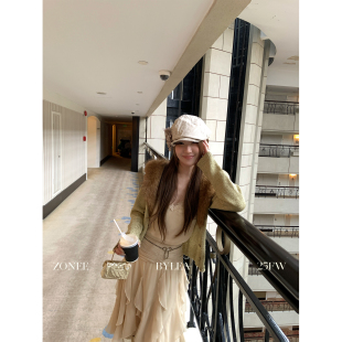 设计感可拆卸毛领针织开衫 ZONEE 法式 大小姐是甜妹 女 LEA宋亦雯