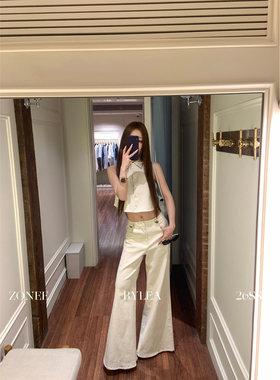 ZONEE/LEA宋亦雯 妈生时髦感 法式小翻领短款马甲无袖背心上衣女