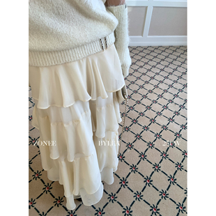 内加绒蛋糕裙女中长款 ZONEE 法式 天生美人 高腰半身裙 LEA宋亦雯