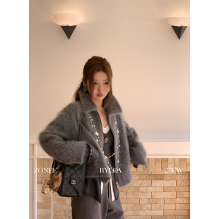 黑标系列 诺丁山 原创设计羊绒羊毛桑蚕丝短外套 LEA宋亦雯 ZONEE