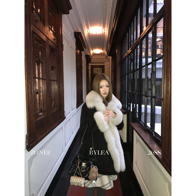 ZONEE/LEA宋亦雯狐狸毛大衣外套