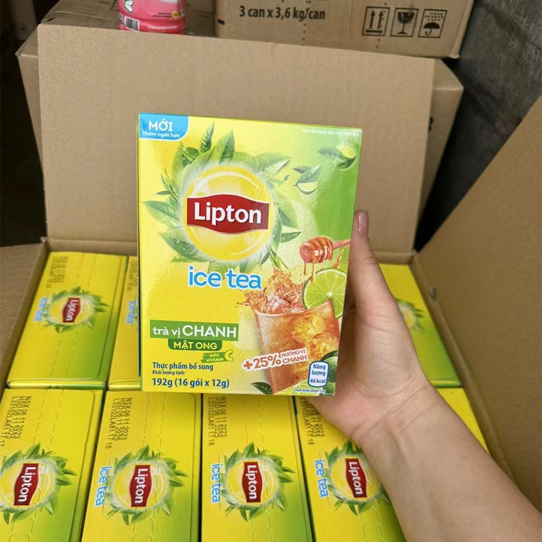 越南Lipton立顿柠檬红茶192g冰红茶速溶冲饮品tra vi chanh 16包